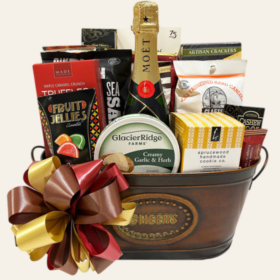 Champagne Cheer Gift Basket - Cherished Gift Baskets