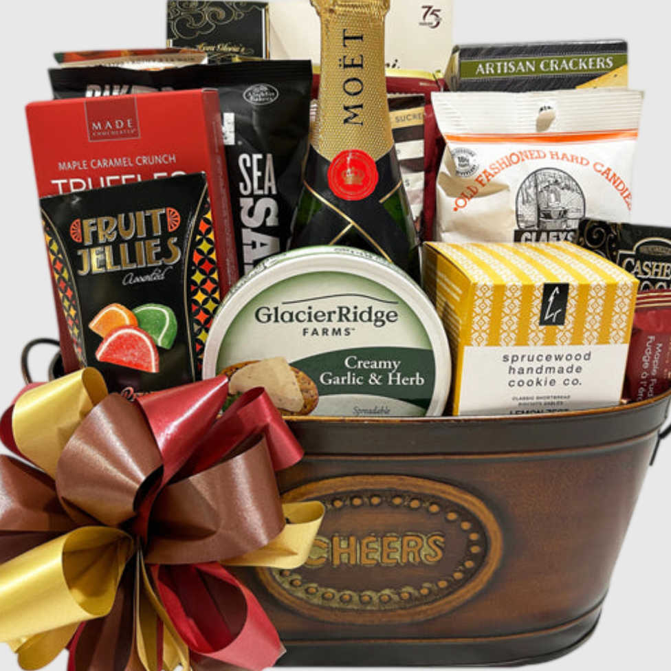 Champagne Cheer Gift Basket - Cherished Gift Baskets