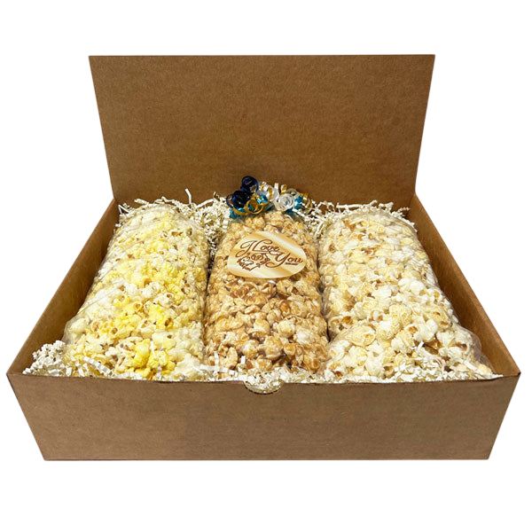 Popcorn Trio I Love You-Cherished Gift Baskets