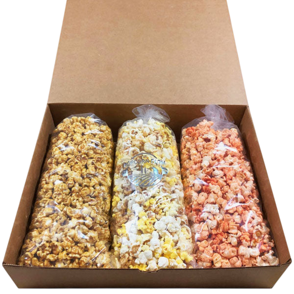 Popcorn Trio Gift Box-savory only-Cherished Gift Baskets